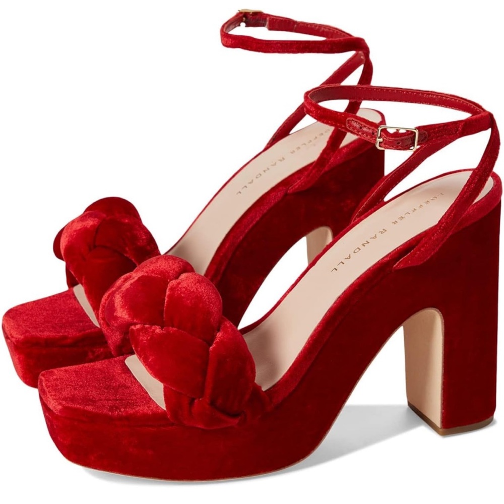 Loeffler Randall Fae in red velvet